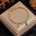 Turquoise Charm Layered Bracelet.