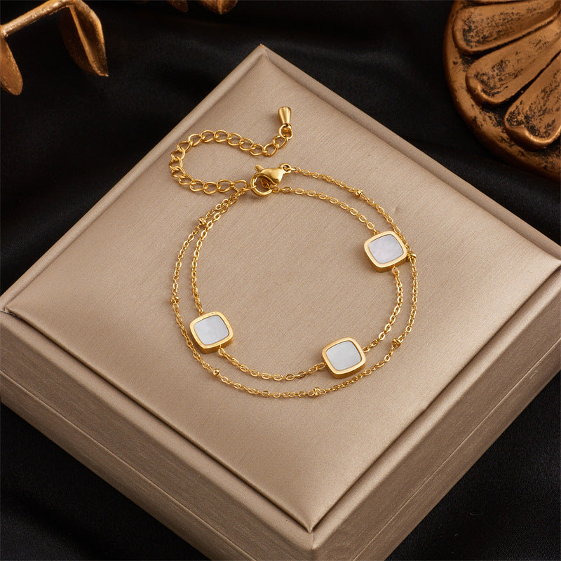 Crystal Flower Charm Bracelet
