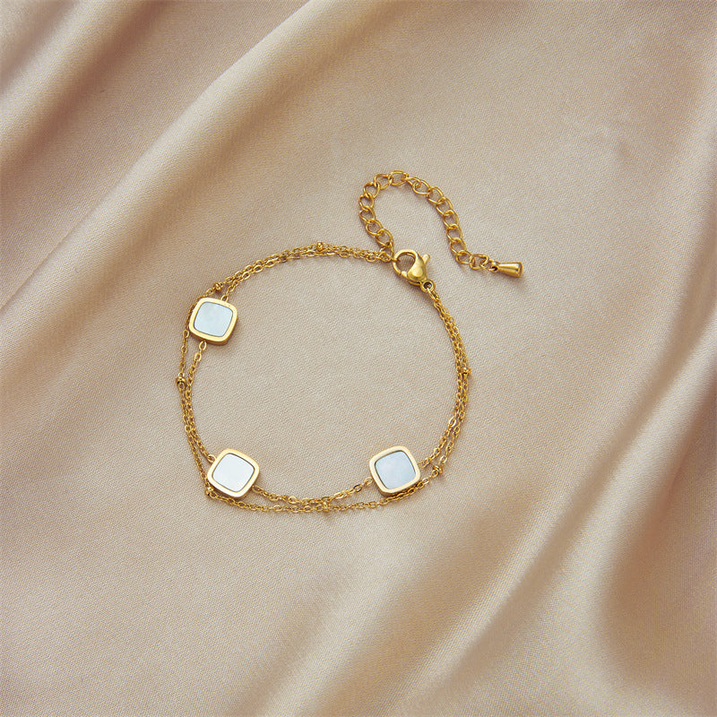 Crystal Flower Charm Bracelet