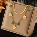 Turquoise Floral Layered Necklace