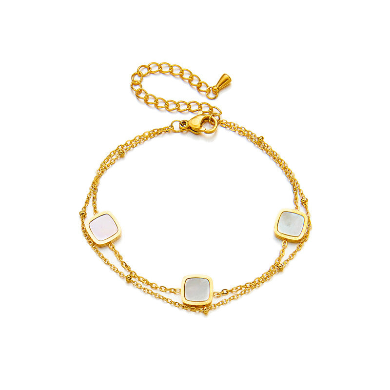 Crystal Flower Charm Bracelet