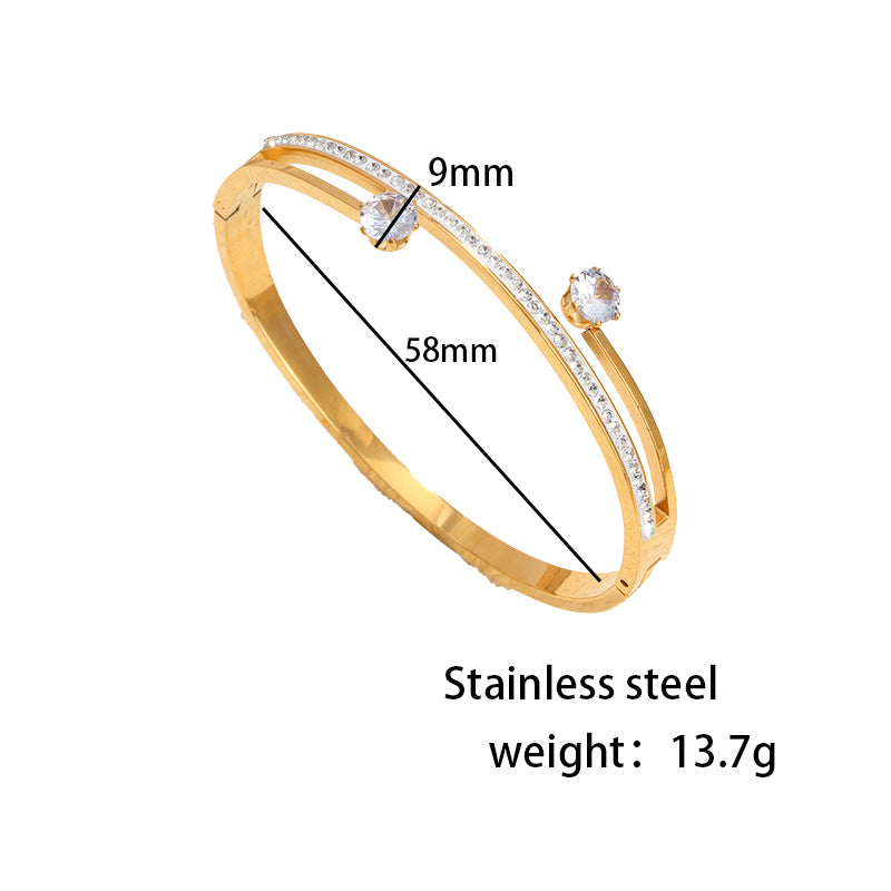 Crystal Accent Open Cuff Bangle