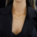 Royal Double Layer Heart Pendant Necklace