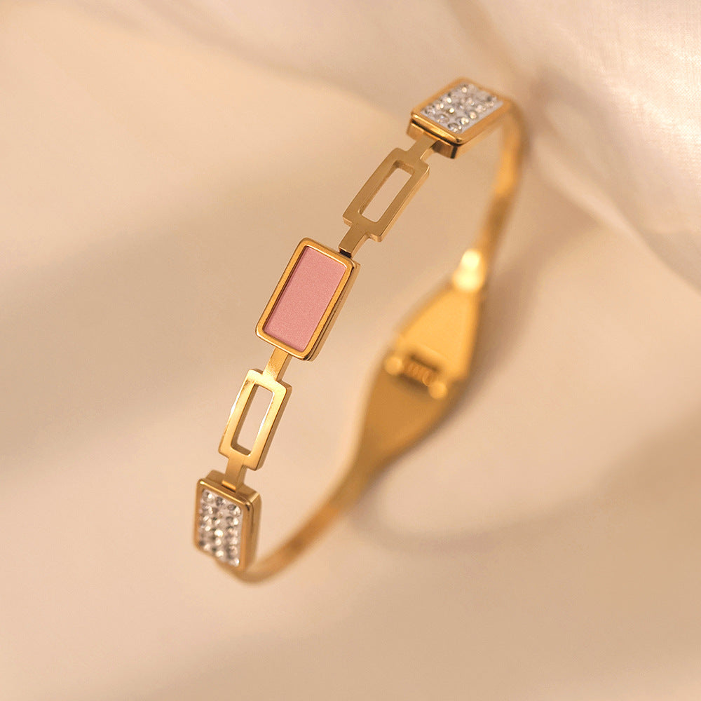 Modern Geometric Gold Bracelet