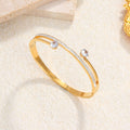Crystal Accent Open Cuff Bangle