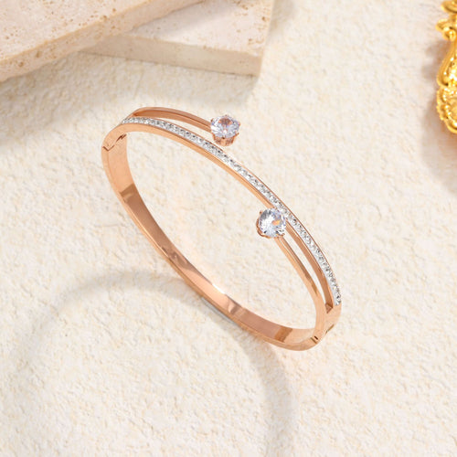 Crystal Accent Open Cuff Bangle