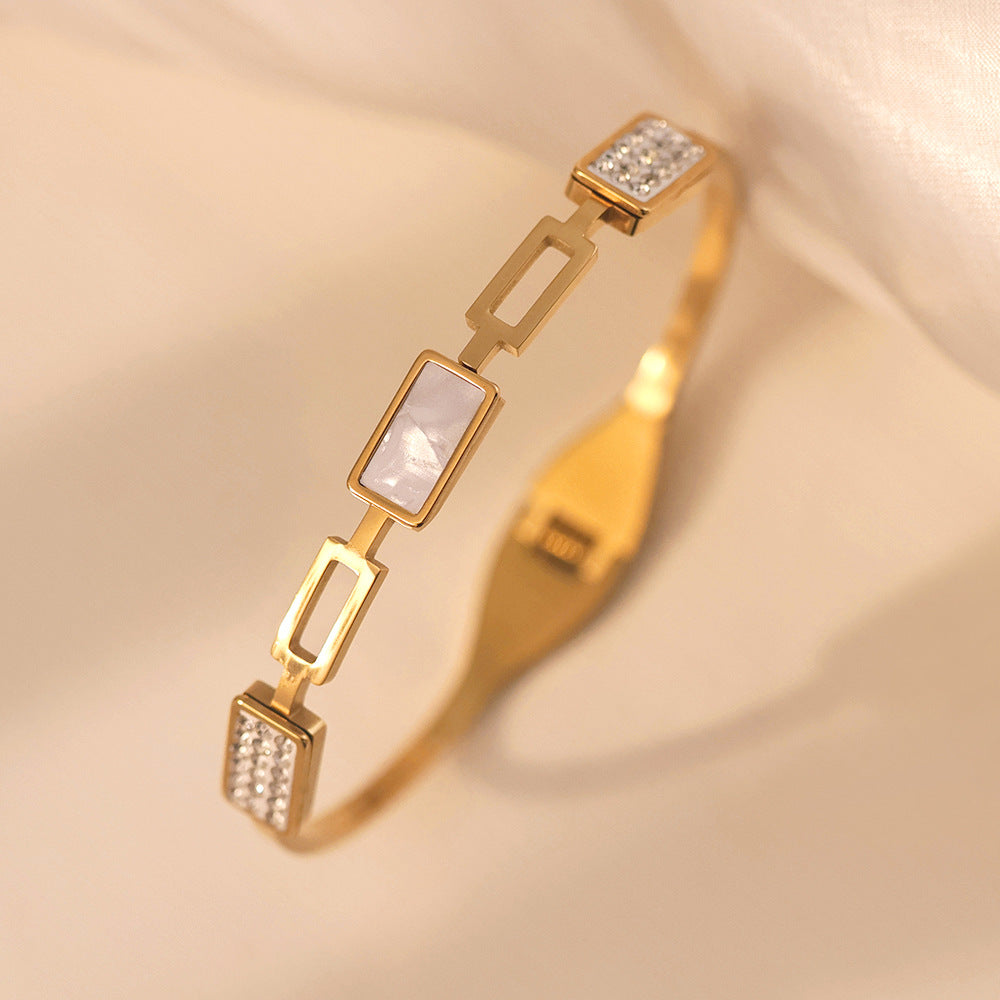 Modern Geometric Gold Bracelet