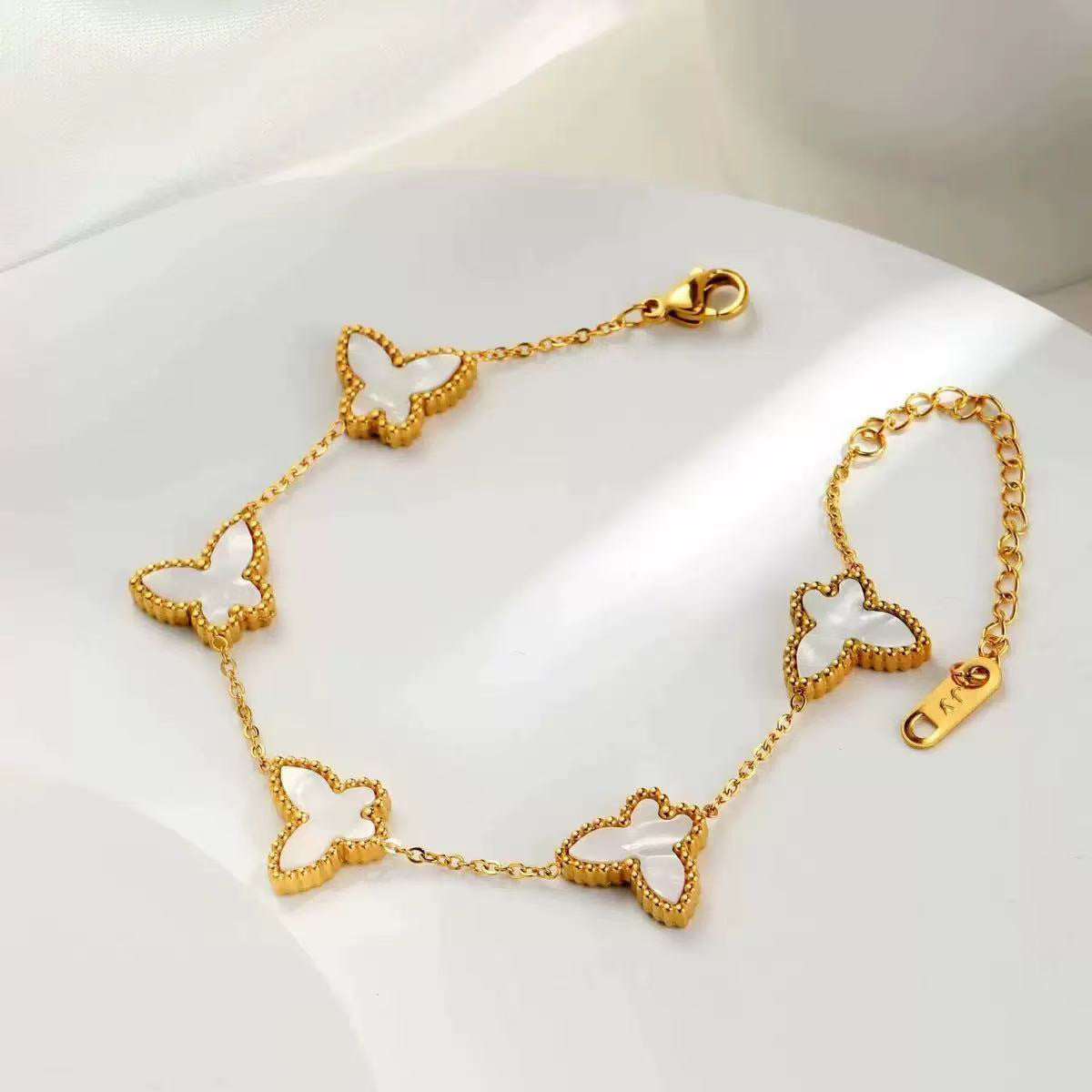 Butterfly Charm Adjustable Bracelet-Multi color variant